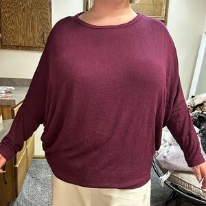 Burgundy Batwing Sweater